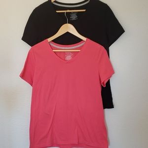 💥2/$15  Large Tees Bundle Black & Coral